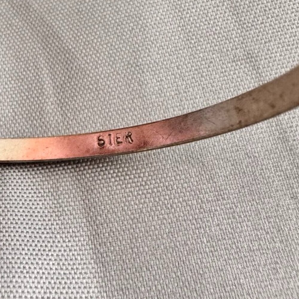 Solid Sterling Narrow Bangle Bracelet With Horses… - image 4